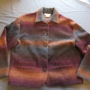 Vtg Timbuktu Station Wool Blend Button Up Jacket